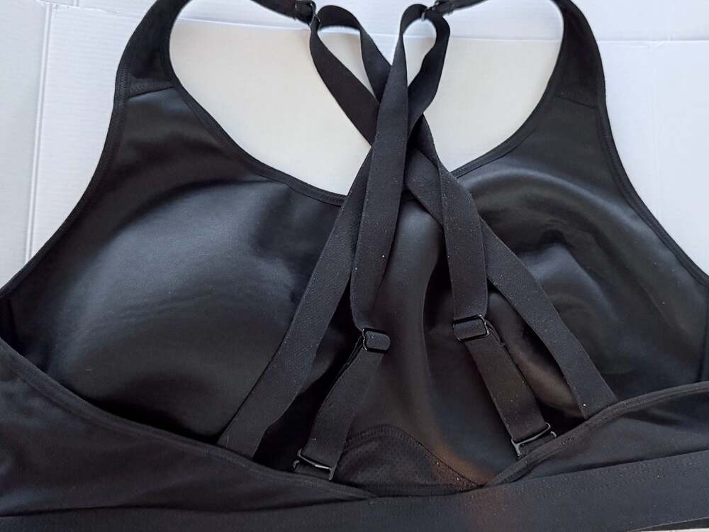 Avia Black Criss-Cross High-Support Sports Bra with Adjustable Straps